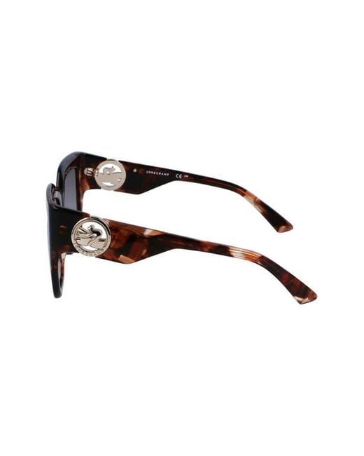 Longchamp Black 53Mm Rectangular Sunglasses