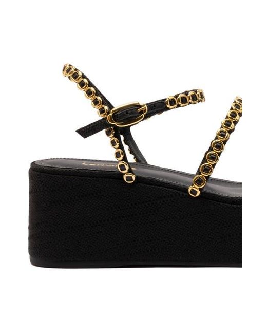 Larroude Black Gio Milanina Flatform Sandal