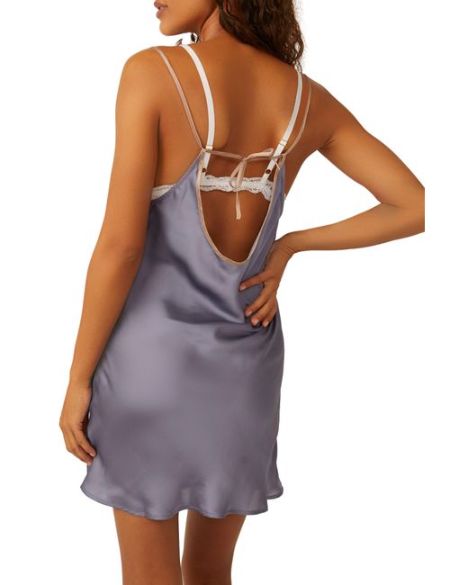 Free People Purple Just What You Need Satin Chemise