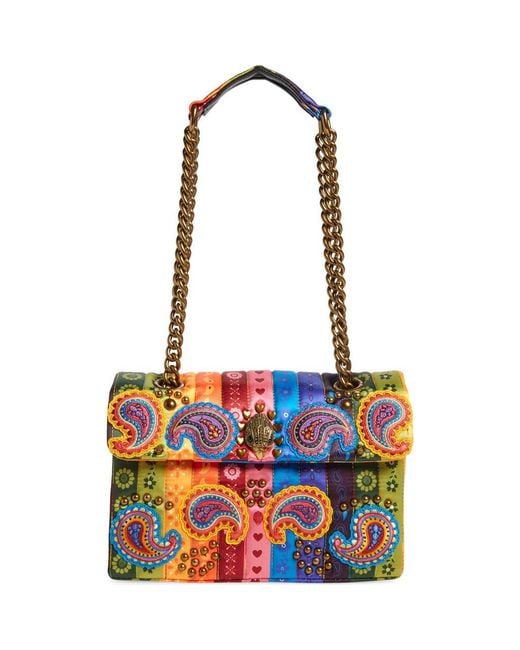 Kurt Geiger Red Kensington Quilted Paisley Convertible Shoulder Bag