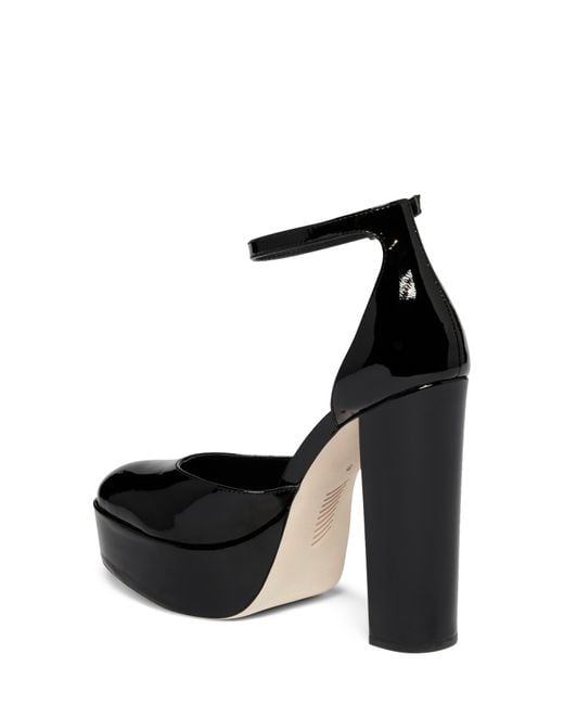 PAIGE Molly Ankle Strap Platform Pump in Black Lyst