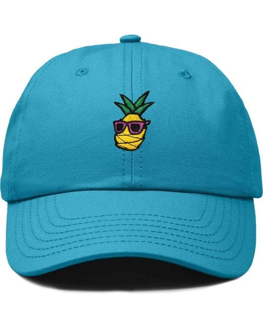 Alix Blue Pineapple Embroidered Dad Hat for men