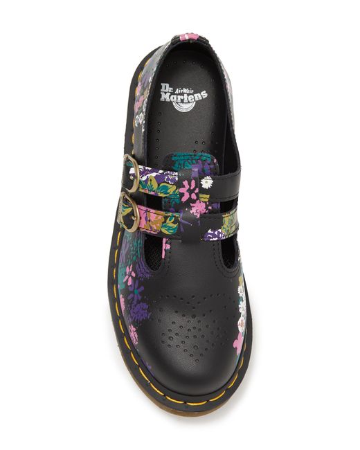 Dr. Martens Black 8065 Vintage Floral Leather Mary Jane Shoes