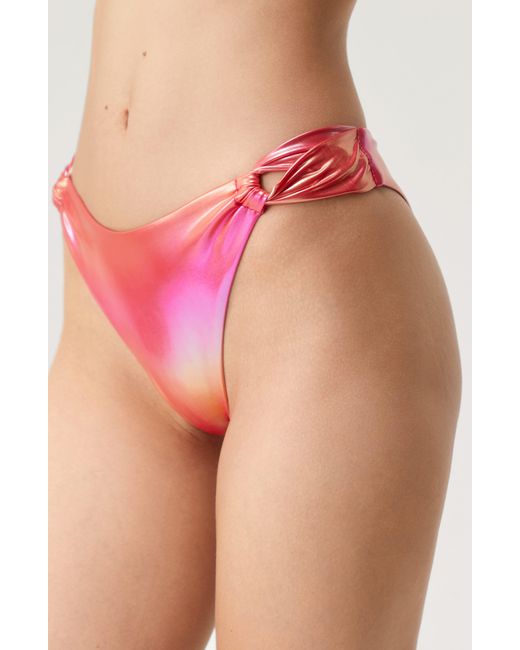 Nasty Gal Pink Metallic Ombré Bandeau Two-piece Swimsuit