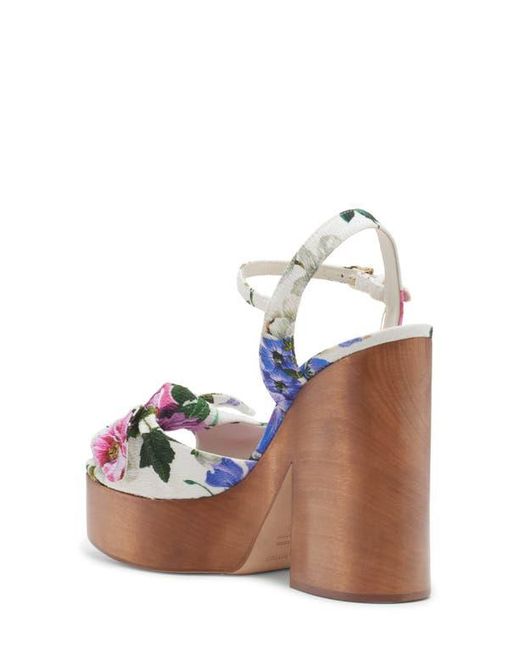 Dolce & Gabbana Multicolor Gardenia Print Platform Sandal