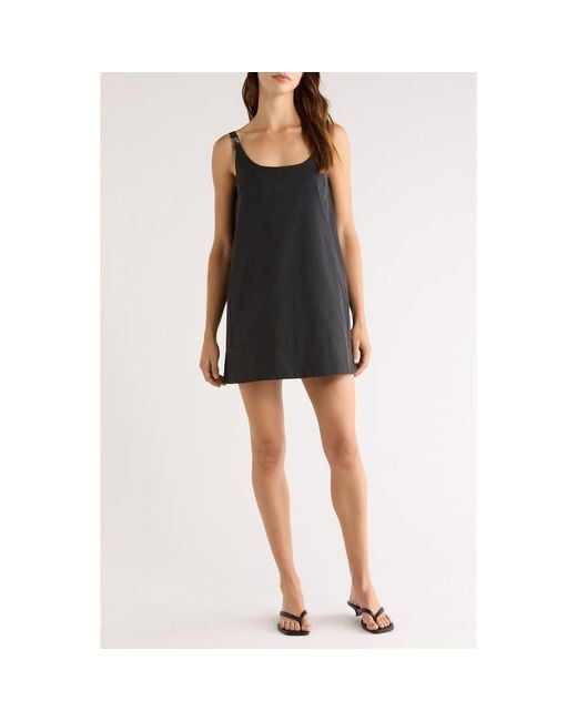 Staud Black Glaze Shift Dress
