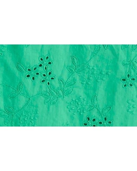 Maggy London Green Eyelet Front Wrap Sleeveless Maxi Dress