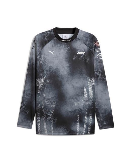 PUMA Gray Formula 1 Long Sleeve Graphic T-Shirt for men