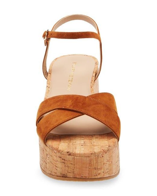 Stuart Weitzman Brown Dayna Wedge Sandal