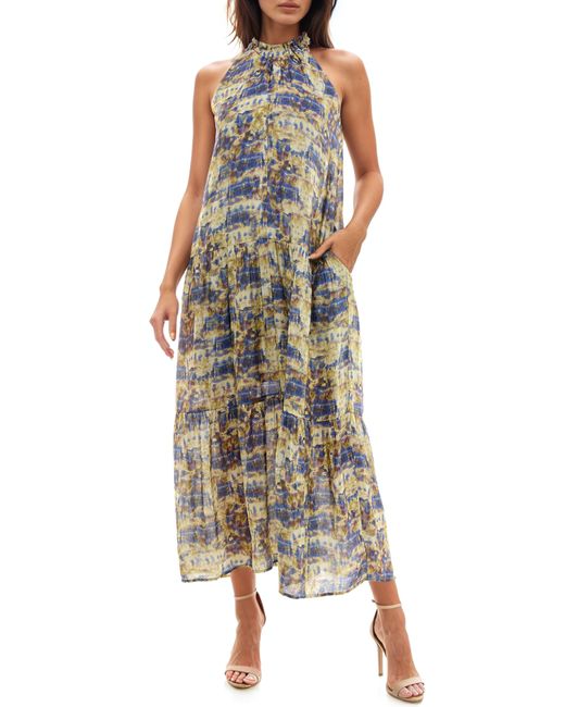 Socialite Multicolor Abstract Print Sleeveless Maxi Dress