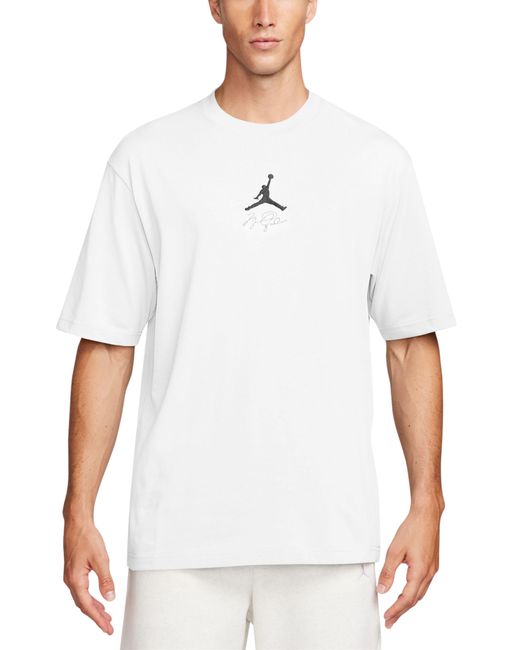 Nike White Jordan Flight Cotton Graphic T-shirt for men