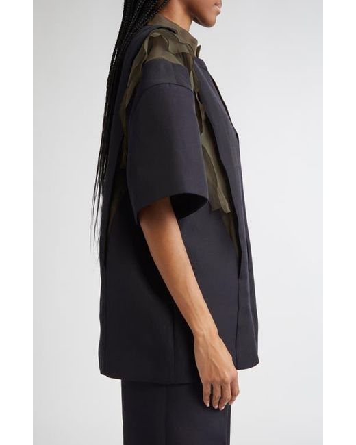 ■sacai■サカイ■ Double Face Mixed Media Top ■トップス Sacai Double Face Mixed Media Top in Black | Lyst