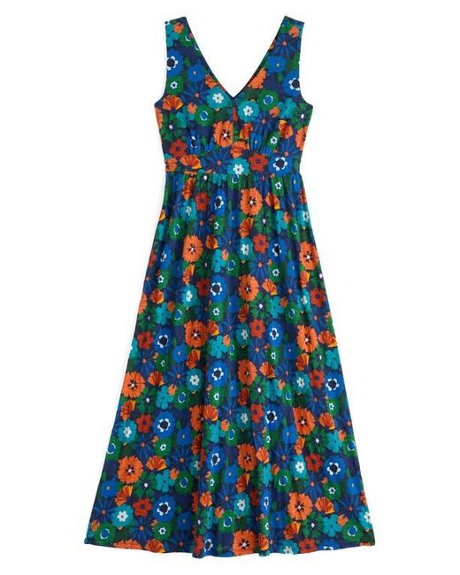 Seasalt Cornwall Blue Polmanter Sleeveless Organic Cotton Jersey Maxi Dress