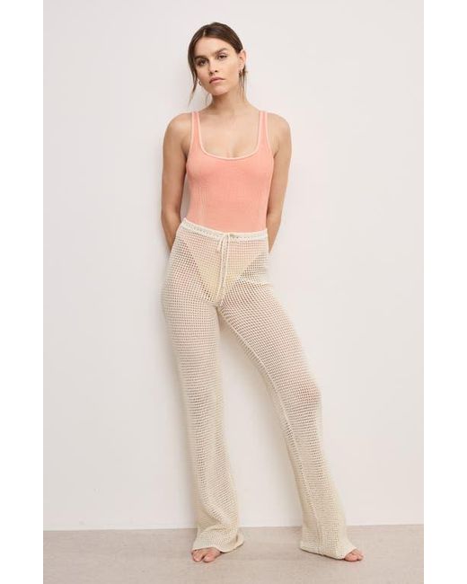 GOOD AMERICAN Natural Open Knit Cover-Up Pants