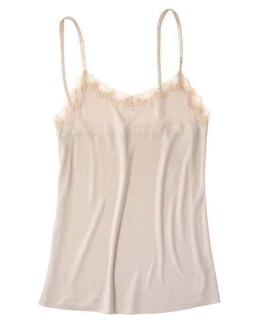 Uwila Warrior Natural Soft Silk Lace Trim Camisole