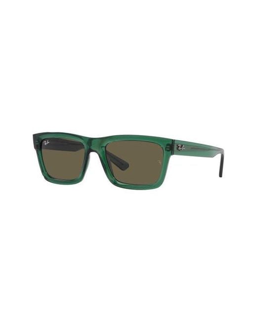 Ray-Ban Green Warren 57Mm Rectangular Sunglasses for men
