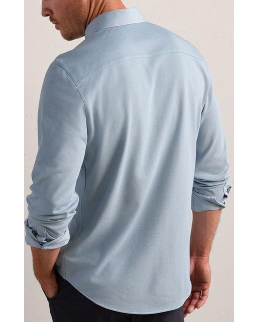 Rhone Blue Effortless Oxford Performance Button-Down Shirt for men