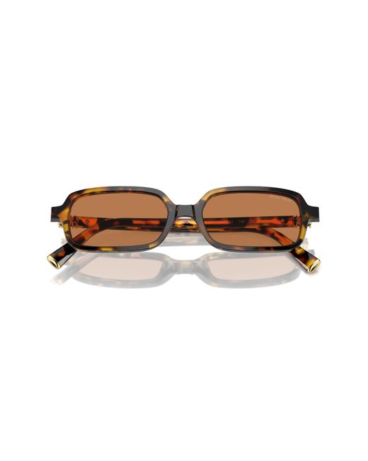 Miu Miu Brown 51Mm Rectangular Sunglasses