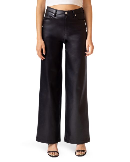 Blank NYC Franklin High Waist Faux Leather Wide Leg Pants in Black
