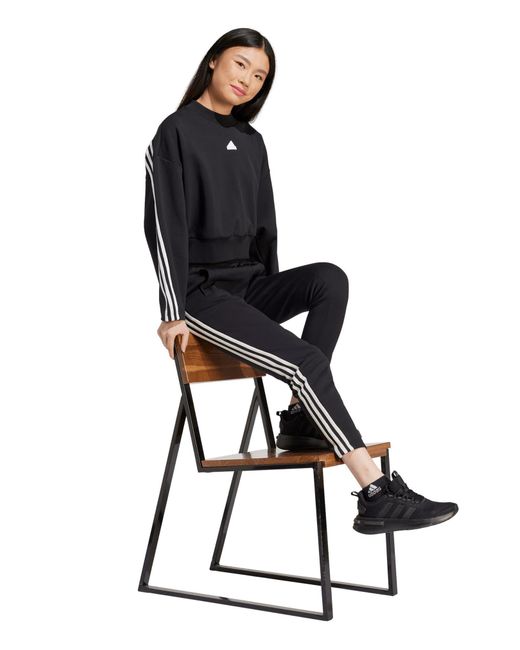 Adidas Black Future Icons 3-stripes Cotton Blend Sweatshirt