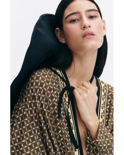 H&M Brown Viscose Wrap Blouse