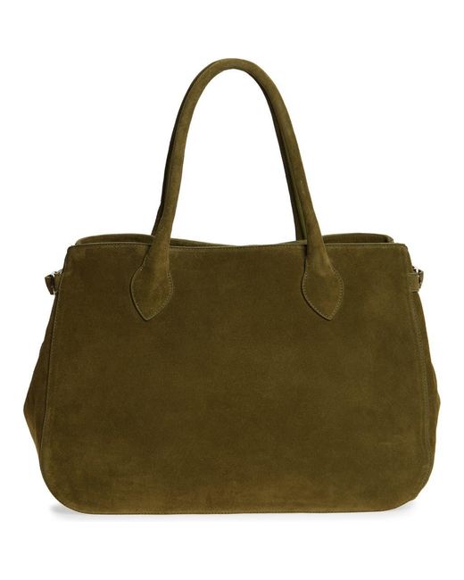 Reformation Green Large Patrizia Suede Satchel
