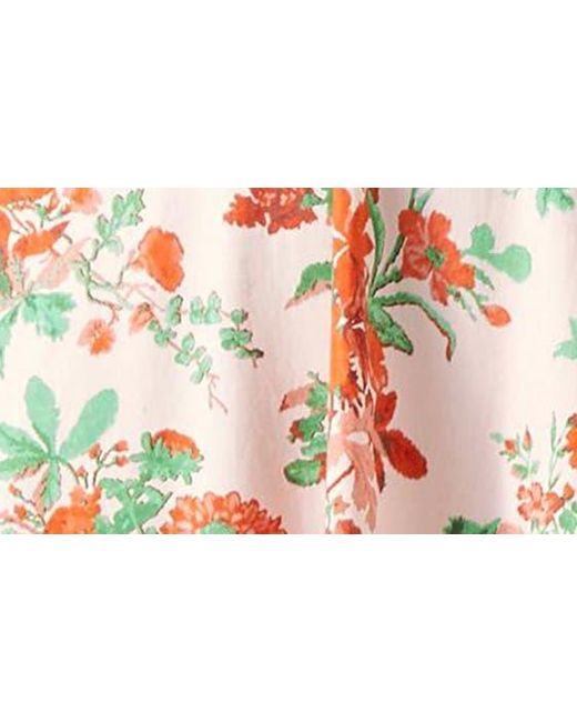 L.K.Bennett Pink Floral Print Sleeveless Midi Dress