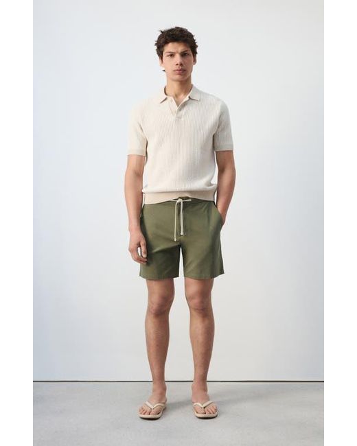 Mango Green Drawstring Shorts for men
