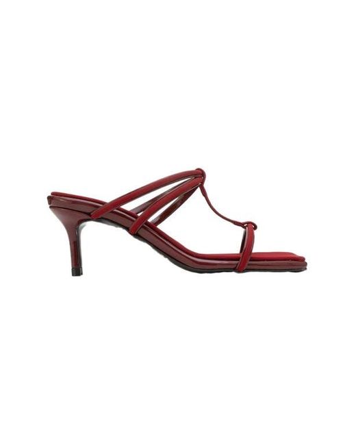 Prologue Shoes Red Mocha Strap Heel Sandal