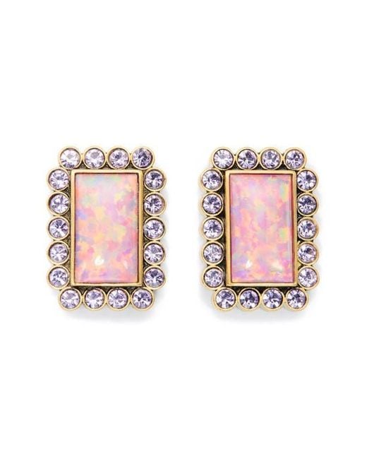 Kurt Geiger Pink Rectangular Stud Earrings