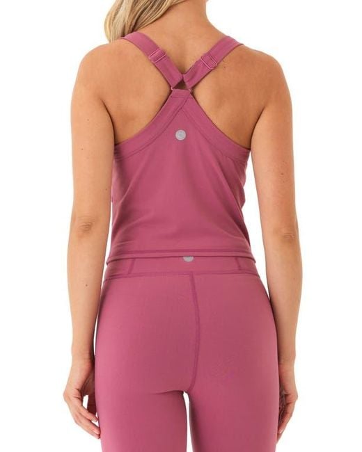 Threads For Thought Purple Evelynne Peach Perf Crop Tank Top