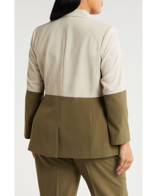 Tahari Gray Colorblock Blazer