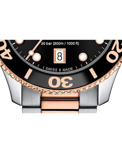 Tissot Black Seastar 1000 Two-Tone Bracelet Watch, 36Mm