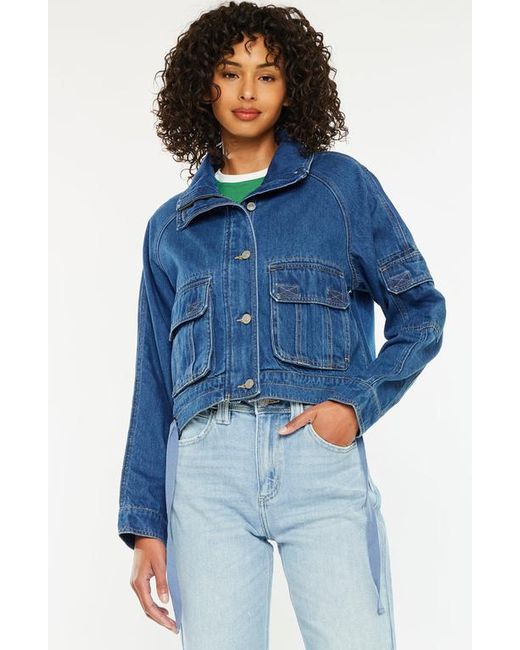 Kancan Blue Jailene Denim Windbreaker Jacket