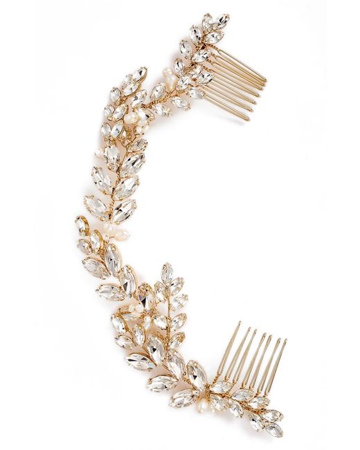 Brides & Hairpins White Abrielle Crystal & Pearl Headpiece