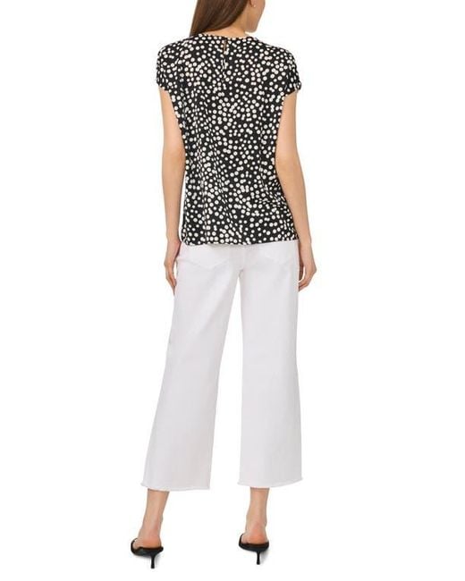 Halogen® Black Polka Dot Crepe Top