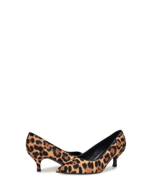 Nine West Natural Sisko Genuine Calf Hair Pointed Toe Kitten Heel Pump