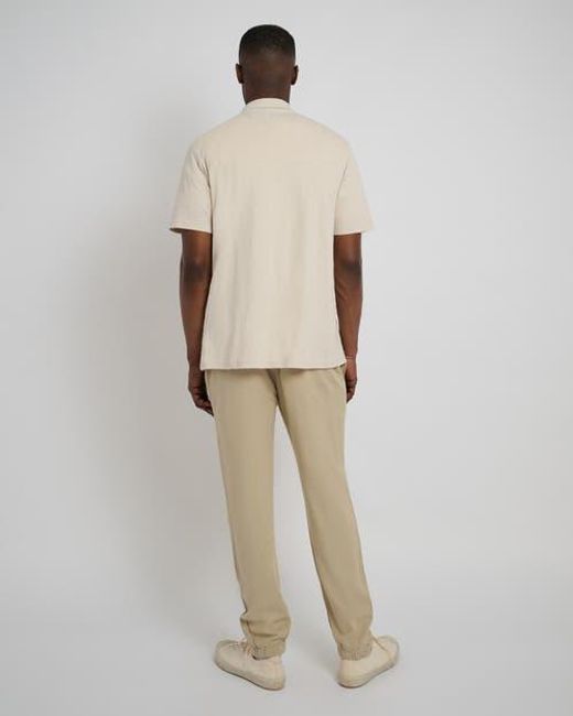 Onia Natural Button Front Elastic Linen Pant for men