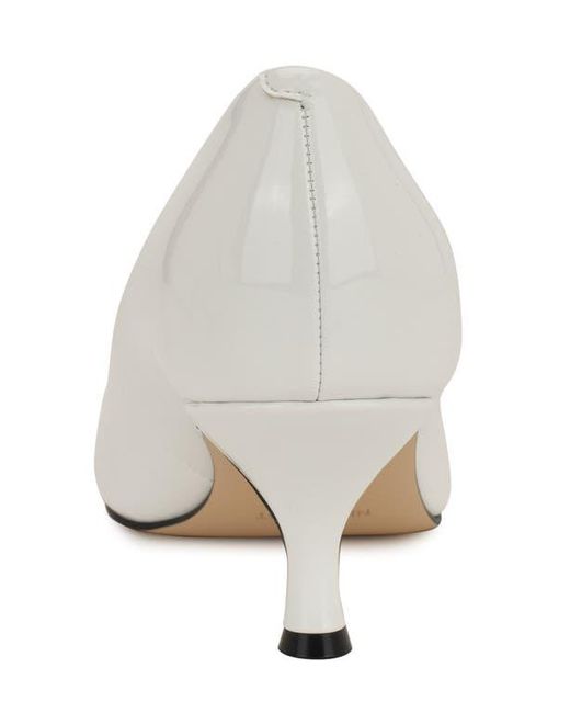 Nine West White Sisko Pointed Toe Kitten Heel Pump