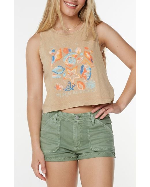 Roxy Green Painted Shells Wildflower Tank