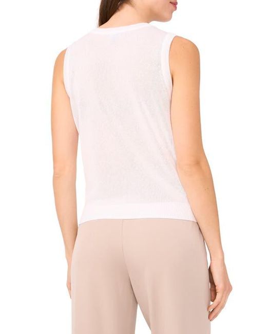 Halogen® White Crewneck Sleeveless Sweater