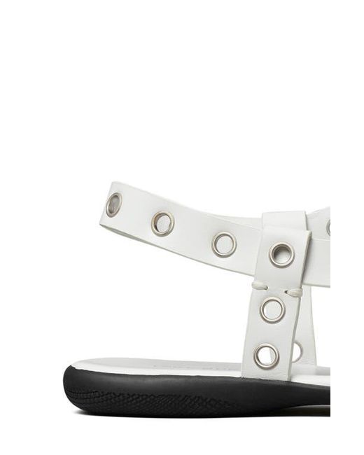 Tory Burch White Eyelet Toe Ring Sandal
