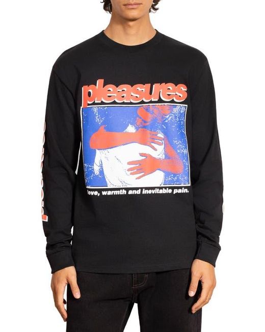 Pleasures Men's Black Embrace Long Sleeve Graphic T-Shirt