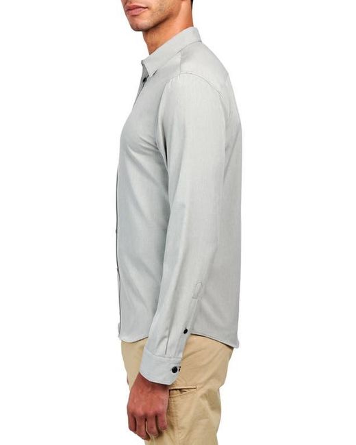 Brooklyn Brigade Gray Slim Fit Solid 4-Way Stretch Performance Long Sleeve Shirt for men