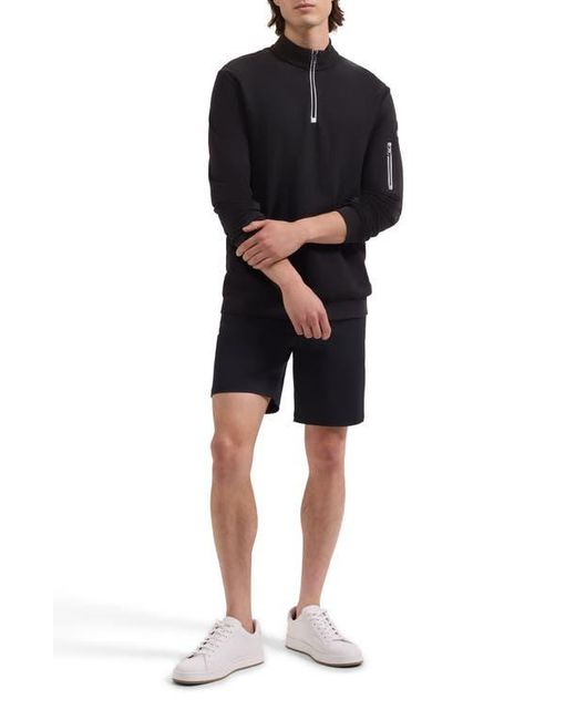 Bugatchi Black Soft Touch Quarter Zip for men