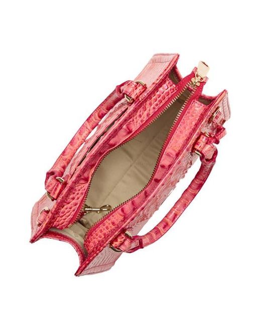 Brahmin Red Cami Embossed Leather Satchel