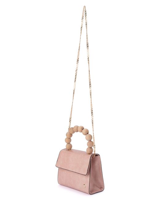 Olga Berg Pink Caylee Wooden Bead Handbag
