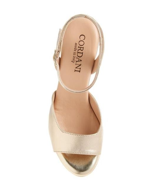 Cordani Metallic Vita Ankle Strap Platform Sandal