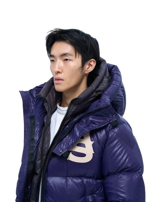 Alpha Style Blue Kudu Hooded Puffer Down Jacket for men