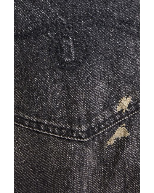 R13 Black Crossover Paint Splatter Jeans